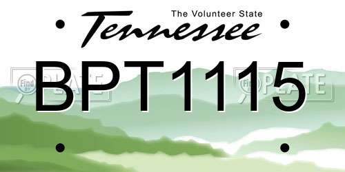 BPT1115 Tennessee License Plate