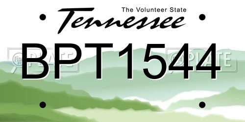 BPT1544 Tennessee License Plate