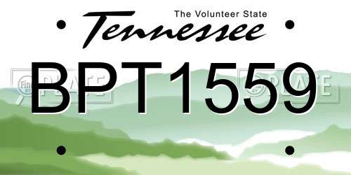 BPT1559 Tennessee License Plate