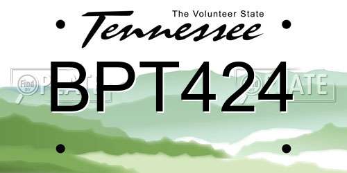 BPT424 Tennessee License Plate