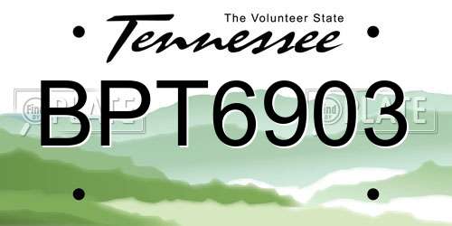 BPT6903 Tennessee License Plate