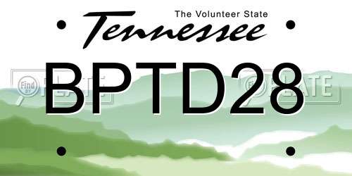 BPTD28 Tennessee License Plate
