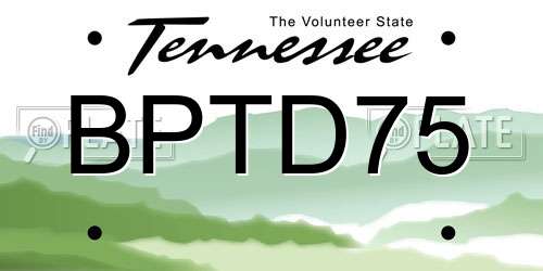 BPTD75 Tennessee License Plate