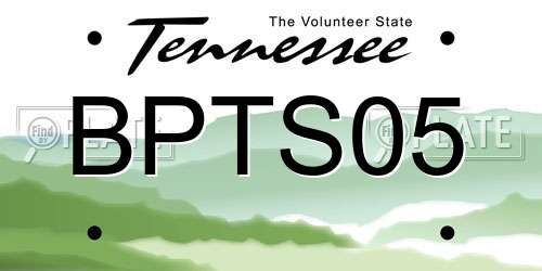 BPTS05 Tennessee License Plate