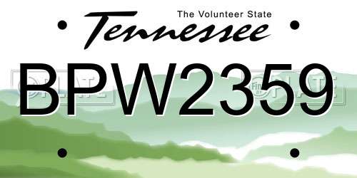 BPW2359 Tennessee License Plate