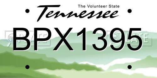 BPX1395 Tennessee License Plate