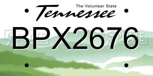 BPX2676 Tennessee License Plate