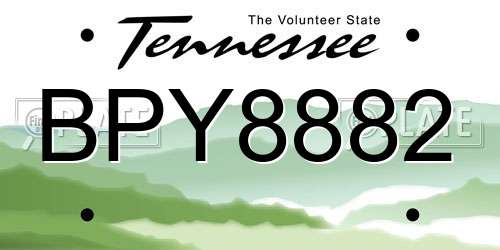 BPY8882 Tennessee License Plate
