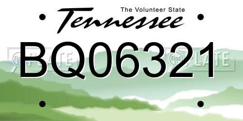 BQ06321 Tennessee License Plate