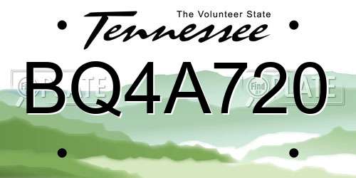 BQ4A720 Tennessee License Plate