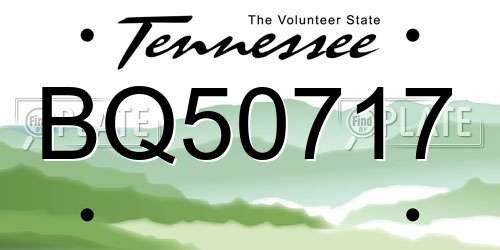 BQ50717 Tennessee License Plate