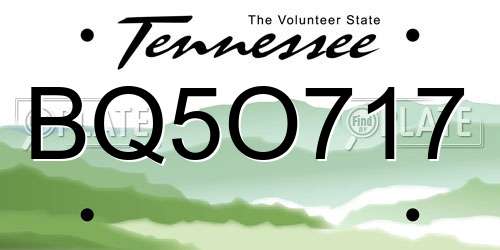 BQ5O717 Tennessee License Plate