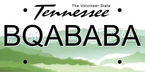 BQABABA Tennessee License Plate