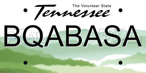 BQABASA Tennessee License Plate