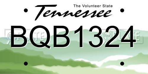 BQB1324 Tennessee License Plate