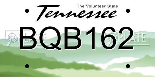 BQB162 Tennessee License Plate