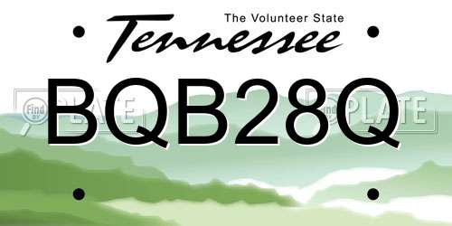 BQB28Q Tennessee License Plate