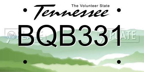 BQB331 Tennessee License Plate
