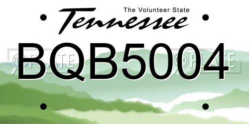 BQB5004 Tennessee License Plate