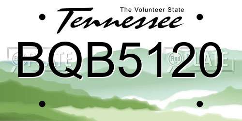 BQB5120 Tennessee License Plate