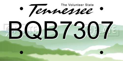 BQB7307 Tennessee License Plate