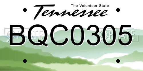 BQC0305 Tennessee License Plate