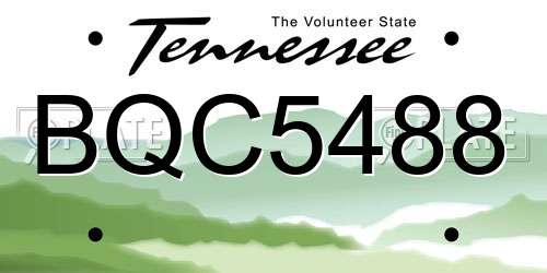 BQC5488 Tennessee License Plate