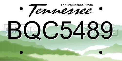 BQC5489 Tennessee License Plate