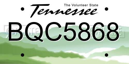 BQC5868 Tennessee License Plate