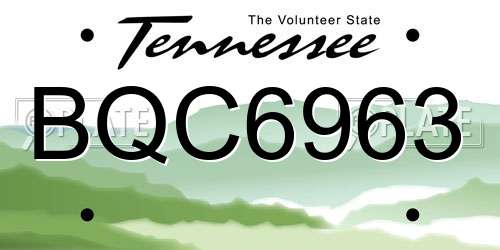 BQC6963 Tennessee License Plate