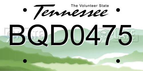 BQD0475 Tennessee License Plate