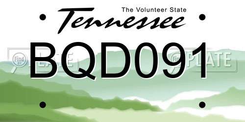 BQD091 Tennessee License Plate