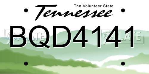 BQD4141 Tennessee License Plate
