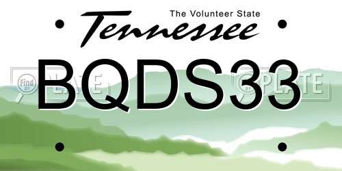 BQDS33 Tennessee License Plate