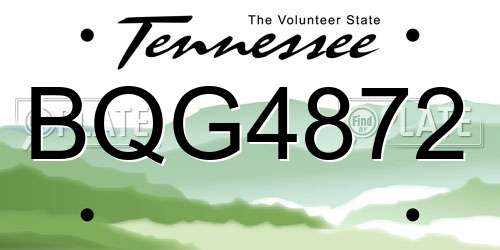 BQG4872 Tennessee License Plate