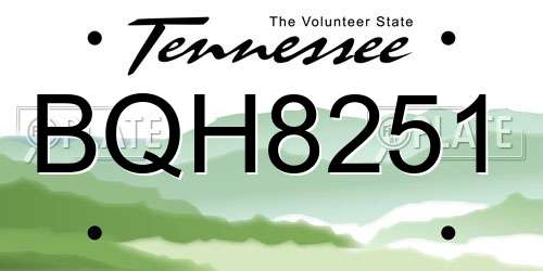 BQH8251 Tennessee License Plate