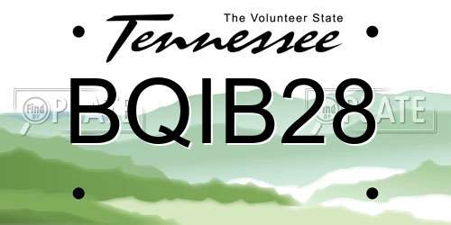 BQIB28 Tennessee License Plate