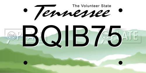 BQIB75 Tennessee License Plate