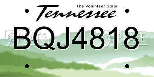 BQJ4818 Tennessee License Plate