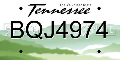 BQJ4974 Tennessee License Plate