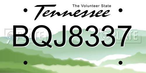 BQJ8337 Tennessee License Plate