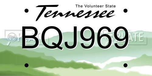 BQJ969 Tennessee License Plate