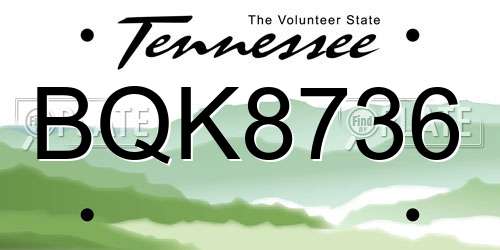 BQK8736 Tennessee License Plate