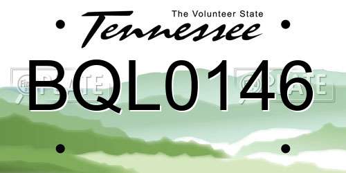 BQL0146 Tennessee License Plate