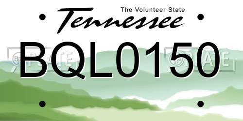 BQL0150 Tennessee License Plate