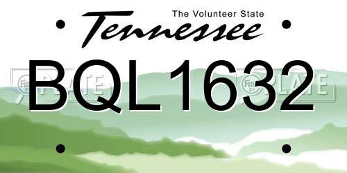 BQL1632 Tennessee License Plate