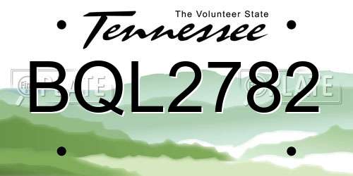 BQL2782 Tennessee License Plate