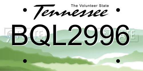 BQL2996 Tennessee License Plate