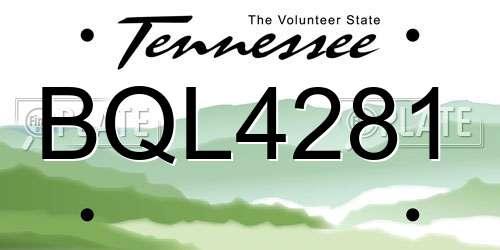 BQL4281 Tennessee License Plate