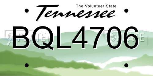 BQL4706 Tennessee License Plate